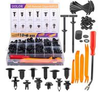 Uolor 335PCS Bumper Retainer Clips, Plastic Rivets Fasteners Push Retainer Kit, 12 Sizes Push Pin Rivets Set with Upgraded T Style Zip Ties - For Door Trim & Fender, Fits GM/Ford/Toyota/Honda/Chrysler