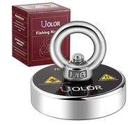 Uolor Fishing Magnet, 160 Kg (353 LB) Pull Force Super Strong Powerful Round Neodymium Magnet for River Retrieval