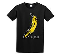 Uomo Andy Warhol Banana The Velvet Under Ground & Nico Rock E Pop Art Unisex 100% Cotton Short-Sleeve T-Shirts Black S