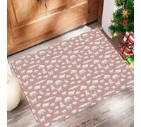 UOMSKTY Cartoon Animals Indoor Outdoor Door Mat, Red Bean Paste Powder Washable Doormat,Elephant, Rabbit, Cloud Non Slip Low Pile Bathroom Rug For Entryway Kitchen