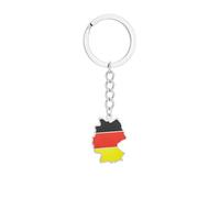 UOMSKTY Retro Germany Map Flag Keychains - German Ethnic Enamel Geometric Pendant Keyrings Charm Couple Patriotic Jewelry, Novelty Trend Accessories Graduation Souvenir Gift,White