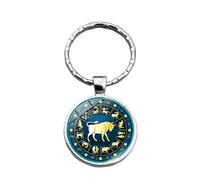 UOMSKTY Taurus Constellation Key Ring Zodiac Keychain - 2Pcs Horoscope Keychain Jewelry Bestie Key Ring Gifts,Creative Constellation Keychain Day Gifts For Women Men,6Cm
