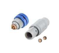 Uonecn 4-Pin Push-Pull Connector Kit, CKB.M04.GLLA Panel Mount Socket & CAB.M04.GLA.C72G Straight Plug, Compatible with REDEL 2P Series, B-Key (60°), IP50 for Medical, Industrial, Measurement