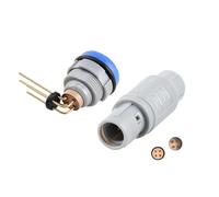 Uonecn 4 Pin Push-Pull Connector Kit, CKB.M04.GLVA Panel Mount Socket & CAB.M04.GLA.C72G Straight Plug, Compatible with REDEL 2P Series, B-Key (60°), IP50 for Medical, Industrial, Measurement