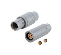 Uonecn 4-Pin Push-Pull Connector Kit, CRB.M04.GLL.C72G Floating Socket & CAB.M04.GLA.C72G Straight Plug, Compatible with REDEL 2P Series, B-Key (60°), IP50 for Industry, Aviation, Energy, UAV