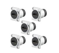 Uonecn 5-Pack HDMI 2.0 Panel Mount Coupler, D-Shape HDMI Coupler, Female to Female 4K@60Hz Pass-Through Adapter for Industrial Cameras, Monitors, PC, Audio Devices, Silver