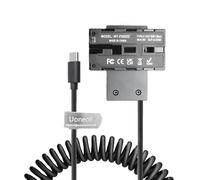 Uonecn USB-C to NPF Dummy Battery, Cross-shaped Double-Sided Charging for Atomos | SmallHD Monitors, Wireless Video Transmission, NP-F550/F570/F770/F970 Dummy Battery with USB-C PD Output, Spiral