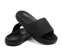 Uonesone Cloud Sliders Women,Mens Arch Support Sliders Ultra-Soft Shower Shoes Quick Drying Comfy Thick Sole House Beach Slippers Indoor Outdoor Sandals(Black 3.5/4.5 UK)