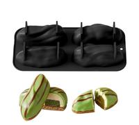 Uonguon Baking Moulds, 4 Cavities, Easy Demould, Heat Resistant, Silicone Baking Mould for Biscuits, for Cakes, Chocolates, Desserts, Home, Home, Restaurant, Oven, Freezer, Camping and Party