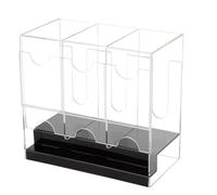 Uonguon Booster Pack Dispenser, Acrylic Card Storage Box 3 Slot, 8.74x5x9.45 inches Heavy Duty Trading Card Organizer for Collection Display Protection and Dispensing, Transparent Case