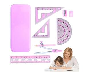 Uonguon Compass and Protractor Set, Geometry Compass and Protractor Set - Math Ruler Set for Students | Math Compass, Geometry Set for Beginners with Protractor, Ruler More for the