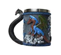 Uonguon Dragon Cup - 3D Dragon Mug, 4.72 x 5.51 Inches Medieval Tableware with Stainless Steel Liner, Camping Coffee Vessel, Themed Party Supplies, Home Decor for Tea Milk Beverage