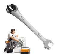 Uonguon Flare Nut Wrench, Ratcheting Open Rotation, Double End Bayonet, Quick Adjustment, Heavy Duty Build, Different Sizes, Silver Colour, Ideal For Oil Pipe Repair Necessities