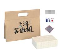 Uonguon Mahjong Tile Set - Small Table Game, Traditional Chinese Board Logic Set with Folding Tablecloth, Family Leisure Activity, Travel Mahjong Kit, Classic Strategy Game for Social Gamings Fun