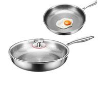 Uonguon Titanium Pan - Frying Pan with Lid, Scratch-Resistant Skillet for Kitchen & Outdoor Cooking, Lightweight Griddle, Grilling Pancake Maker, Professional Restaurant Grade Saute Ware