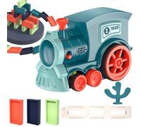 Uonguon Train Game - Automatic Stacking Game, Toy Train Set with Interactive Light and Music, Domino Laying Locomotive, Motorized Block Dispenser for Boys Girls and Christmas Play