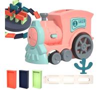Uonguon Train Game - Automatic Stacking Game, Toy Train Set with Interactive Light and Music, Domino Laying Locomotive, Motorized Block Dispenser for Boys Girls and Christmas Play