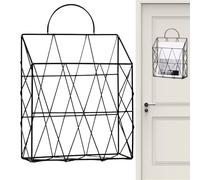 Uonguon Wall File Holder, Decorative Organiser, Vertical Wire Shelf Display, 10.04 x 4.09 Inches Storage for Home, Bedroom, Bathroom, Office, Entryway Wall Decor, Sturdy Metal Construction