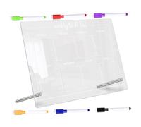 Uonlytech 1 Set Acrylic Memo Board Desktop Whiteboard for Office Dry Erase Writing Board Tabletop Planner with Advertising Pins Markers for Home and School Use