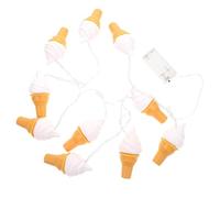 Uonlytech 1 Set Ice Cream String Light 2m 10LEDs Decorative Night Light Battery Operated for Kids Bedroom Christmas Holiday Decoration