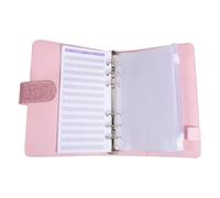 Uonlytech 1 Set PU Leather Budget Binder Set Money Organizer with Cash Envelopes Budget Sheets and Stickers for Financial Tracking Savings Planner and Expense Management Starlight Pink