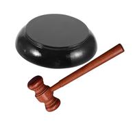 Uonlytech 1 Set Wooden Judge Gavel with Sound Block Stable Base Sized Courtroom Props for Halloween Cosplay and Role Playing Authentic Wooden Design for Themed Costumes