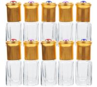 Uonlytech 10 Pcs 3ml Glass Roller Bottles for Perfume Oil, Lightweight and Portable Refillable Travel Bottles, Suitable for Women and Outdoor Use, Random Colour Glass Material Random Color