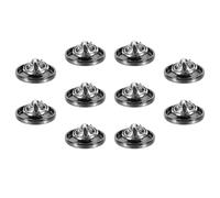 Uonlytech 10 Pcs Detachable 18Mm Gun Black Alloy Flat Buttons for Clothes Fixation, Stitch-Free Windbreaker Fasteners Suitable for Coats, Sweaters, and Shirts