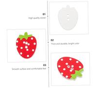 Uonlytech 100Pcs Red Strawberry Wooden Buttons Decorative Sewing Replacement Buttons for Clothing DIY Crafts with Two Cute Novelty Accessories for Cardigans Shoes Skirts and More