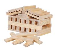 Uonlytech 100pcs Wooden Sticks for Bricks Solid Wood Planks Montessori Building Blocks for Creative Crafting Educational Construction for Family Bonding and Skill Development
