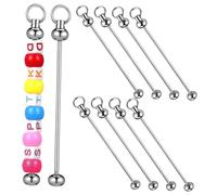 Uonlytech 10pcs Beadable Keychains Keyring Making Kits Beaded Keychain Bars Metal Diy Jewelry Making Supplies
