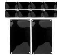 Uonlytech 10pcs Black Aluminum Engraving Blank Metal Nameplates 100x60mm with 4 Holes, 1mm Thick Rectangle Tags for DIY Office, Home, Craft Labeling and Sublimation