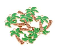 Uonlytech 10pcs Coconuts Palm Tree Charms Hawaii Style Diy Jewelry Charms Palm Beads for Necklace Earring Bracelets