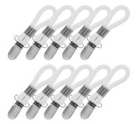 Uonlytech 10pcs Cotton Towel Clips Set Thickened Twill Beige Rope, Rust-Resistant Metal Kitchen and Bathroom Hanging Clamps for Towels, Multipurpose Home Storage Utility Hooks