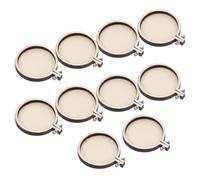 Uonlytech 10pcs Mini Embroidery Hoops 4.7x4cm Adjustable Round Wooden Craft Hoops Small Narrow Edge DIY Pendant Necklace Keychain Frames for Cross Stitch and Sewing