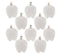 Uonlytech 10pcs Mini White Tooth Charm Pendants for Jewelry Making, Small Tooth Dangle Charms for Earrings Necklace Bracelet Craft, Suitable for Dentist and DIY Accessories
