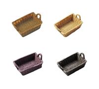 Uonlytech 12 Scale, Creative Micro Scene Model Baskets in Khaki, Camel, Purple, and Black for Doll Accessories and Display
