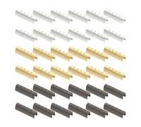 Uonlytech 120 Pcs Metal Shoelace Tips Caps 4mm x 20mm Gold White Black Shoelace Metal Caps Practical Shoe Lace Repair Accessories for Sneakers and Clothing