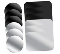Uonlytech 12Pcs Metal Plates for Phones Round Rectangle Self Adhesive Stickers for Car Mounts Durable Stainless for Secure Device Attachment