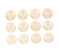 Uonlytech 12pcs Milestone Cards Set Wooden Growth Recording Props for Newborn Photography Cute and Creative Month Markers for Every Mom Durable Design for Lasting Memories