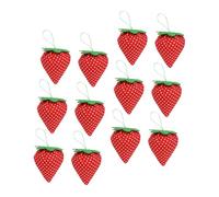 Uonlytech 12pcs Strawberry Pin Cushion Realistic Design Soft Durable Needle Holder for Sewing Quilting DIY Crafts Portable Compact Organizer for Dressmaker Jewelry Wedding Christmas