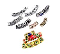 Uonlytech 14PCS DIY Jewelry Accessories Retro Hollow out Bending Tubes String Beads for Crafting Mixed Colors Styles for Bracelets Necklaces and Decorations