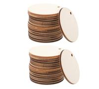 Uonlytech 150pcs Natural Wood Rounds 50mm - Unfinished Round Wooden Circles for DIY Crafts, Painting, Carving, and Home Decoration, 3 Packs (50pcs Basswood Discs) for Crafting and Wood Art