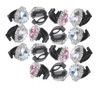 Uonlytech 15pcs Mixed Color Rhinestone Shoe Clips Detachable Shoe Buckles Crystal Heart Charm Accessories for Wedding and Casual Sneaker Decoration Random Color