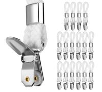 Uonlytech 16pcs Bathroom Towel Clips Metal Rust-Resistant Corn Pattern Cotton Rope Towel Holders Wall Hanging Hooks for Hand and Tea