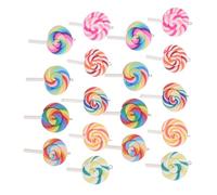 Uonlytech 18pcs Fake Lollipops Charms Colorful Polymer Candy Pendants for Jewelry Making DIY Crafts Earrings Bracelets Necklaces Versatile Rainbow Design for Everyday Festive Use
