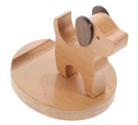 Uonlytech 1pc Creative Wooden Dog Phone Stand Mobile Display Holder for Desk Cute Design Durable Natural Compatible with All Smartphones for Hands Viewing