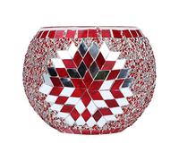 Uonlytech 1pc Glass Candle Holder European Style Red Candlestick for Romantic Parties Western Restaurant Decor Elegant Table Centerpiece No Battery Included