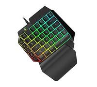 Uonlytech 1pc Left Hand Mechanical Keyboard Mixed Backlit Function Compact Single Hand for Gaming and Home Use Ergonomic Design for Laptop and Black Easy Installation