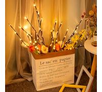 Uonlytech 1Pcs LED Branch Lights Artificial Willow Twig Tree Branches Lamp for Christmas Indoor Outdoor Home Vase Filler Decoration (Without Battery)